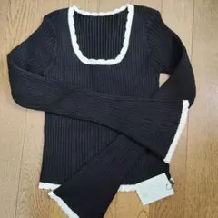 GRL ブラックリブニット 長袖