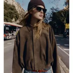 ZARA スエード調ボンバージャケット