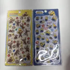 ボンボンドロップシール おさるのジョージ ミニオン シール2パック
