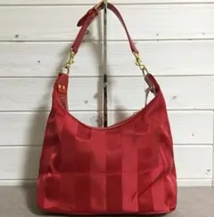 ★No38013 ROPE ロペ レザー ナイロン サテン ハンド バッグのサムネイル