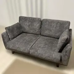 グレー ファブリックソファ 2人掛け