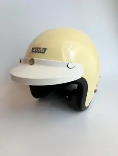 【装飾用】　当時物　WING ジェットヘルメット クリーム色　美品