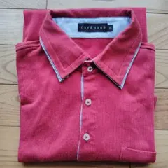 CAFÉ SOHO 赤 ストライプ ポロシャツ