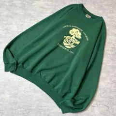 90s vintage Hanes スウェット グリーン 企業物 アメリカ