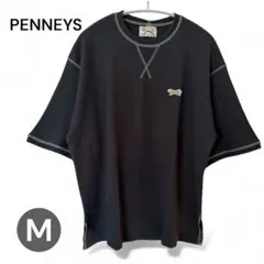 Tシャツ PENNEYS THEFOX ワッペン 刺繍 ワッフル 半袖 スエット