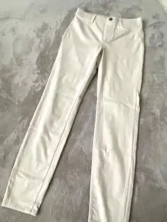 スキニーパンツ ストレッチ素材 裏毛 ホワイト 白