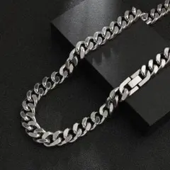 50cm コリエチェーンネックレス シルバー ステンレス レクタングル 