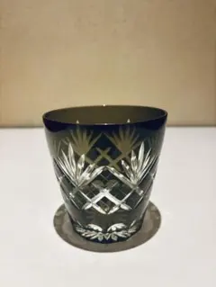 【新品未使用】切子　江戸菱花　和　黒　グラス