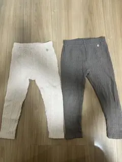 ケーブルジャカードレギンス100cm 2色セット
