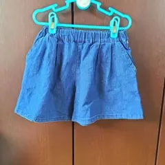 デニムブルー ハーフパンツ ウエストゴム