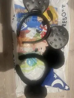 ミッキーマウス耳付きカチューシャ 星型帽子付き