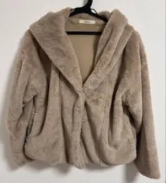 ファーコート アウター ショート丈 ベージュ キャメル