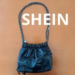 SHEIN 黒 ギャザーショルダーバッグ