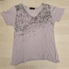 CUSTOM CULTURE 　Vネック Tシャツ　ライトパープルのサムネイル
