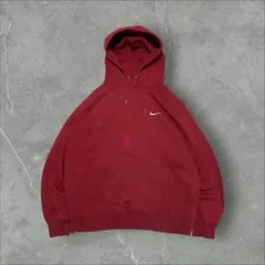 NIKE 10sホリデーモデルスモールスウッシュ刺繍パーカーバーガンディ身幅広め