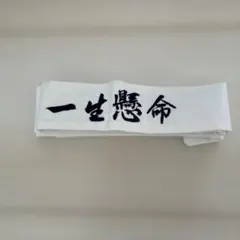 一生懸命 刺繍入り ハチマキ　白のサムネイル