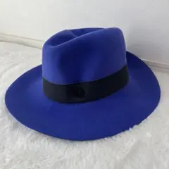 MAISON MICHEL フェルトハット ネイビー S サイズ ブルー