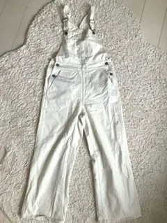 ジーユー　オーバーオール　デニムサロペット ホワイト　 S