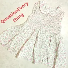 QuestionEverything　ワンピース　ノースリーブ　花柄　綿100%
