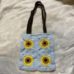 ハンドメイド ひまわりモチーフ エコバッグ