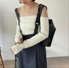 美品　HANNE サスペンダートラウザー　サロペット　オールインワン　ネイビー