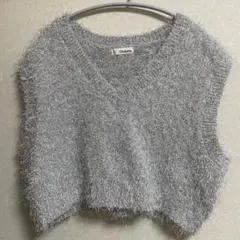今月まで！Avail シルバー ラメ ノースリーブニット Mサイズ