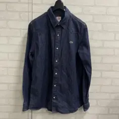 値下げ ラコステ LACOSTE LIVE ワニ デニム ウエスタン シャツ M