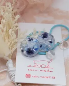 雪の結晶モチーフ ヘアゴム(2個セット)