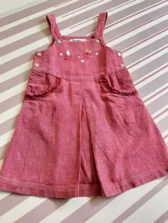 familiar 赤 ジャンバースカート 110cm