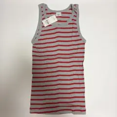 希少（未使用品）USA製ミラータンクトップ　グレー赤ボーダー　M