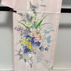 D776 夏着物 訪問着 花模様 絽 ポリエステル 洗える着物 未使用極美品