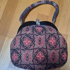 【昭和レトロ】総ビーズバッグ がま口 ハンドバッグ 和洋装