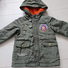 中綿 ジャケット　コート ジュニア100cm カーキ
