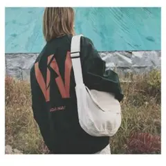 【大人気★】ニュースペーパーバッグ ホワイト ショルダーバッグ 古着 ミリタリー