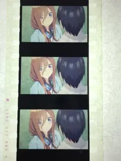 五等分の花嫁　映画入場者特典　生コマフィルム　三玖　屋上　文化祭　キスシーン前