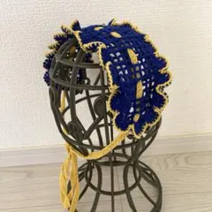 うみうし風　ネイビーとイエローのヘアバンド　ヘッドドレス　カチューシャ