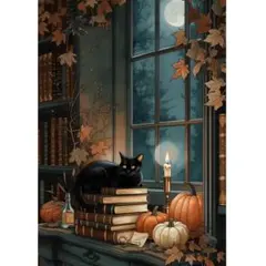 【3枚で1500円】アートポスター イラスト A4 黒猫 ハロウィン