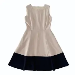 美品 ELIZA ハロッズ バイカラー フレアワンピース ルネ フォクシー 2