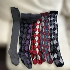 アーガイル柄 他 ニーハイ タイツ 5点セット