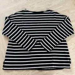 UNIQLO 黒と白ストライプ 長袖Tシャツ L