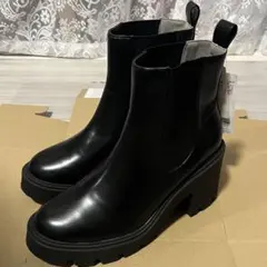 サイドゴアブーツ　厚底　ブラック　黒　LL しまむら