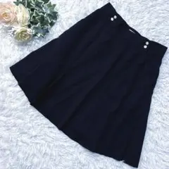 組曲 KUMIKYOKU 膝丈 フレアスカート【2/M】フォーマル ネイビー系