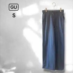 【ジーユー】ウォッシュドスウェットプルオンパンツ シンプル 青 ブルー S