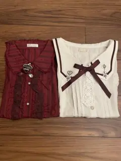 axes femme クラシカル半袖ブラウス2点セット【美品】