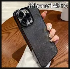 iPhone14pro ケース キラキラ ブラック 黒 クリア韓国