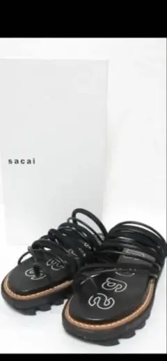 最終お値下げsacai ブラックストラップサンダル　36のサムネイル