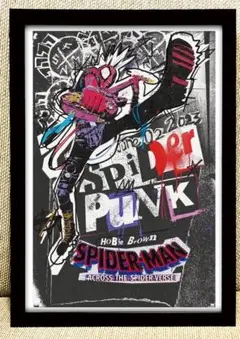 60 スパイダーマン　アートポスター　アメリカンレトロ　額付き