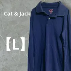 Cat & Jack ネイビー 長袖ポロシャツ L