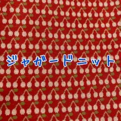 [no.4670]セール☆さくらんぼ柄 赤 ジャガードニット 生地＊