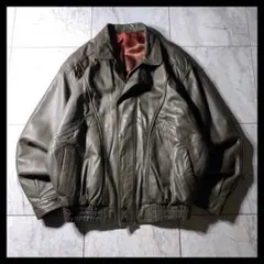 ビンテージ 短丈 中綿 ラムレザー A-2 フライトジャケット カーキ オリーブ
